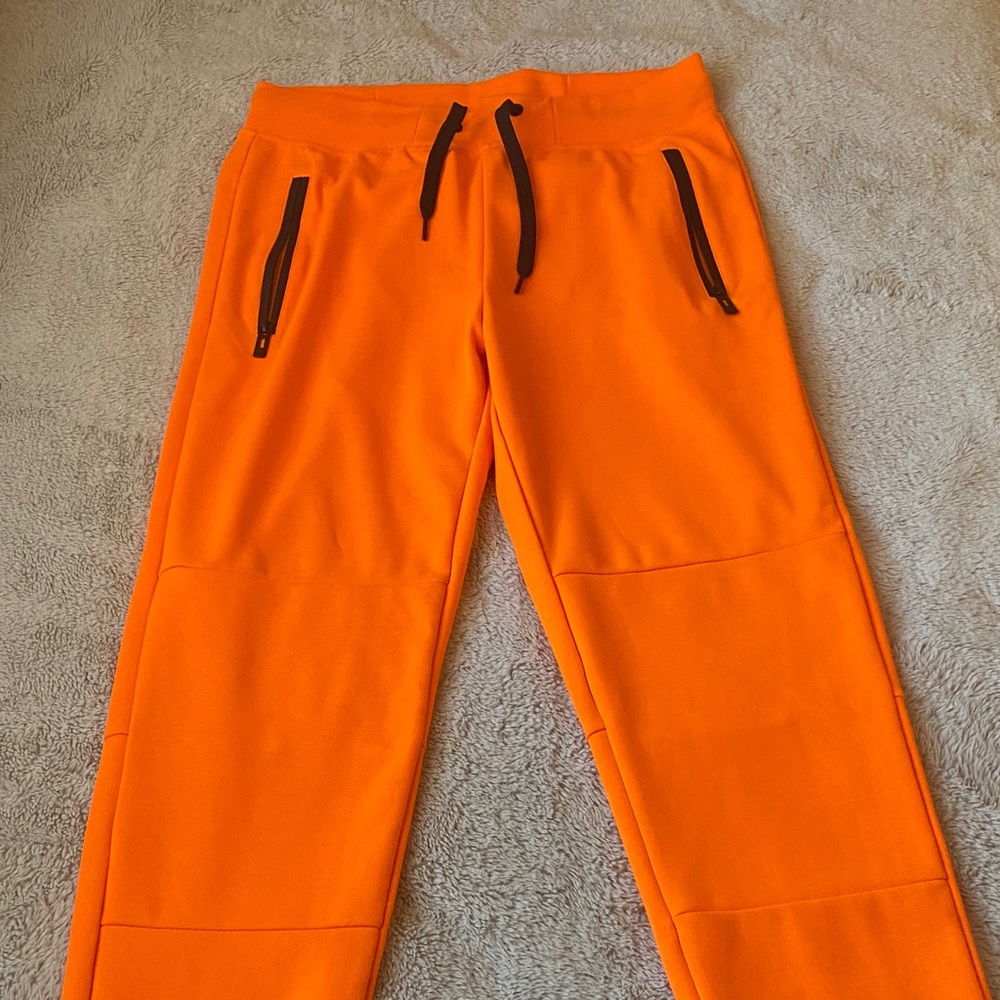 Orange Sweatpants with Black Accents